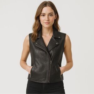 Real Leather moto ves size XL 💯 LEATHER